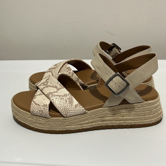 Susina Marli Strappy Espadrille Flatform Sandal Snakeskin Print Women's Size 10 - Picture 10 of 14